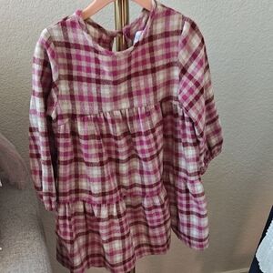 Zara Plaid Kids dress - Pink and Cream